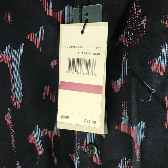 Perry Ellis Mens Big and Tall Shirt Abstrac - Picture 3 of 6